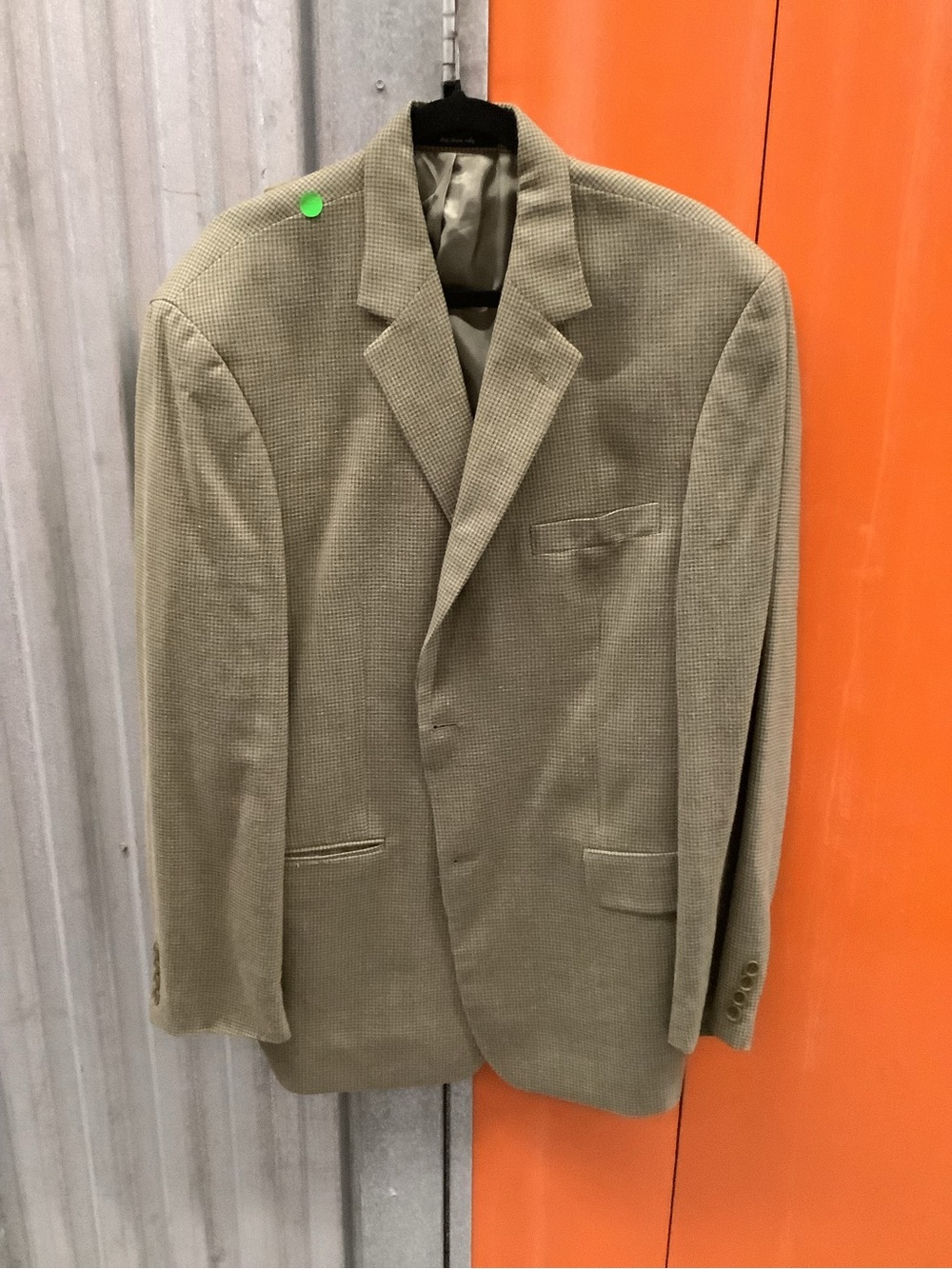 Men's Olive Textured Single-Breasted Blazer